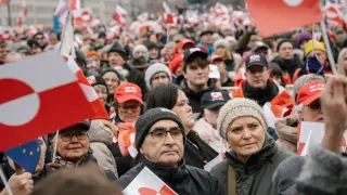 Pro-Greenland Protesters Mock Trump's MAGA Slogan With 'Make America Go Away' Caps